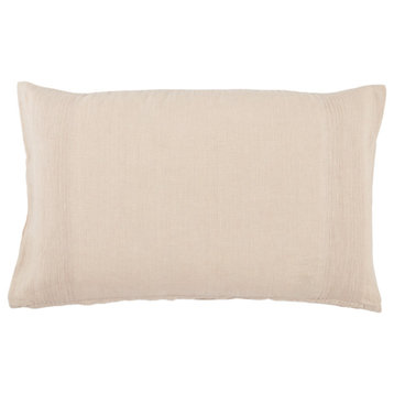 Jaipur Living Rosario Solid Blush Lumbar Pillow, Down Fill