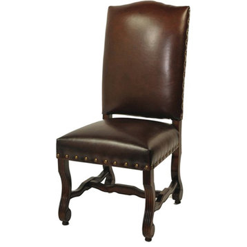 True Leather High Back Chair Burgandy