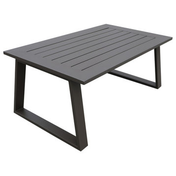 Colorado Outdoor Brown Cast Aluminum Modern Rectangular Coffee Table