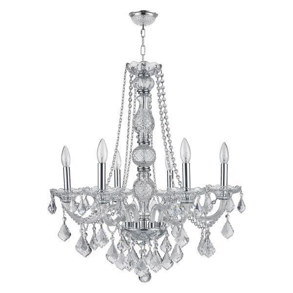 Diana Chandelier, 8 Light, Flemish Brass Finish, Clear Crystal, 23 Diana Chandelier, 8 Light, Flemish Brass Finish, Clear Crystal, 23