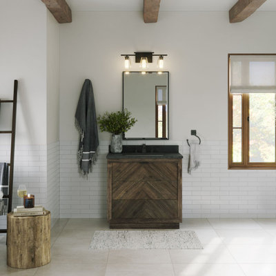 Vega Bath Vanity, Single Sink, 36", Rustic Brown, Freestanding