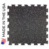 23"x23" Professional Grade Interlocking Rubber Floor Tiles, Set of 9
