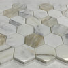 Calacatta Gold Calcutta Marble 2 inch Hexagon Mosaic Tile Polished, 1 sheet