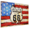 "American Route 66" Mixed Media Iron Hand Painted Dimensional Wall Art