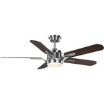 Progress - Progress P250007-009-30 Claret - 56 Inch 5 Blade Ceiling Fan with Light Kit - Gracefully blend the old with the new with the ClaClaret 56 Inch 5 Bla Brushed Nickel Matte *UL Approved: YES Energy Star Qualified: n/a ADA Certified: n/a  *Number of Lights: 1-*Wattage:18w LED bulb(s) *Bulb Included:Yes *Bulb Type:LED *Finish Type:Black