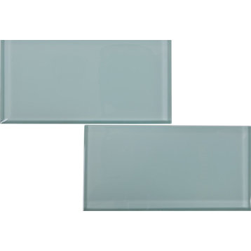 3"x6" Crystal Glass Tile, Set of 32 (4 sq ft), Caribe
