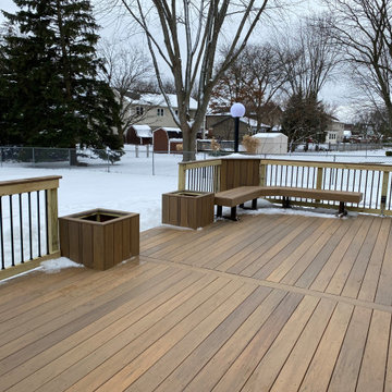 TimberTech Tigerwood Deck with Bench in Carol Stream, IL