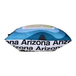 Arizona Map Pillow, Blue - Decorative Pillows