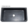 36" Farmhouse Kitchen Sink With Floral Carving Front, Black Lava