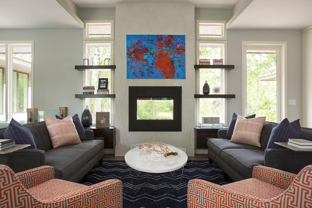 Transitional Living Room by O’Hara Interiors