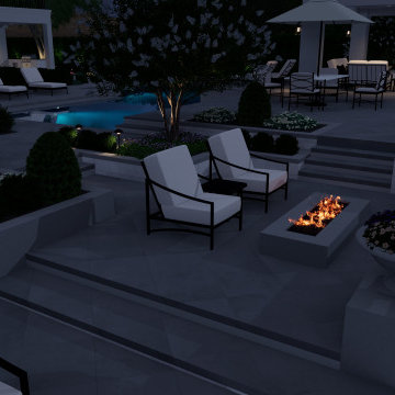 Neutral Estate Pool, Pavillion, Fireplace, Spa, Pickleball, and Garden