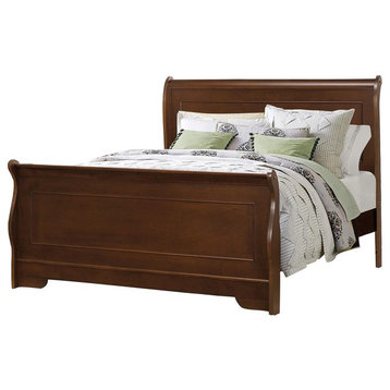 Addler Louis Philippe Cal King Sleigh Bed, Brown Cherry