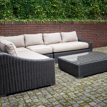 Toja Patio Furniture - Tuscan Sectional Set - Red Brick Wall