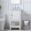 19" Single Bathroom Vanity Set, White, Vf27019Wh