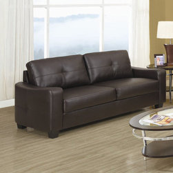 Jasmine Snow Brown Bonded Leather Sofa - Coaster Co. - Sofas