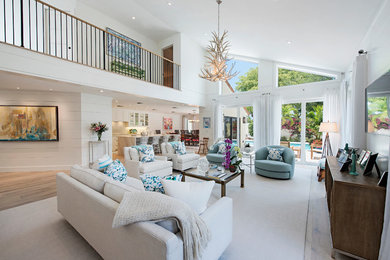 Photo of a transitional family room in Miami.