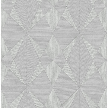 2896-25333 Intrinsic Textured Geometric Wallpaper in Grey Silver Colors