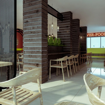 Café and burger house interior design and build