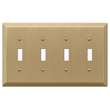 Century Steel 4-Toggle Wall Plate, Brushed Bronze