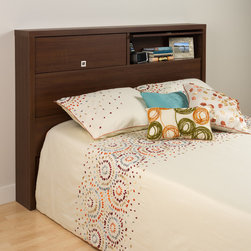 Prepac Medium Brown Walnut Series 9 Designer 2-Door Headboard - Headboards