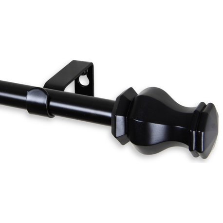 Nolan 5/8" Curtain Rod, Black, 28-48"