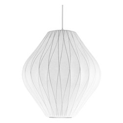 Replica George Nelson Bubble Lamp Pear Pendant Light White 50cm Criss Cross - Pendant Lighting