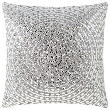 Sparkles Home Rhinestone Gatsby Pillow, Silver