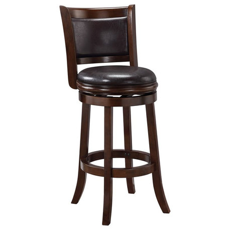 Boraam Augusta Bar Height Swivel Bar Stool in Cappuccino and Dark Brown