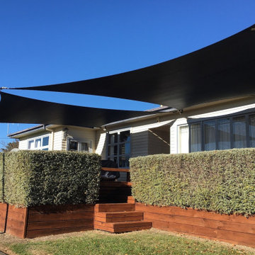 Shade Sails for a Converted Shepherd’s Cottage