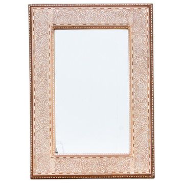 Modern Farmhouse Anglo-Indian Inlay Mirror