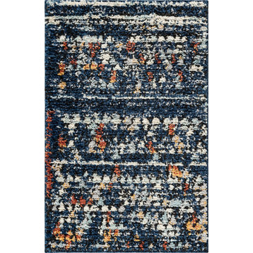 Contemporary Radiance 2'2"x3' Rectangle Blueberry Area Rug