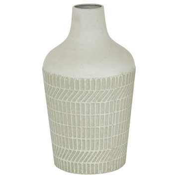 Contemporary White Metal Vase 43315