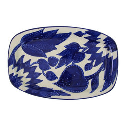 Le Souk Ceramique - Rectangular Stoneware Platter Jinane Design - Serving Dishes And Platters