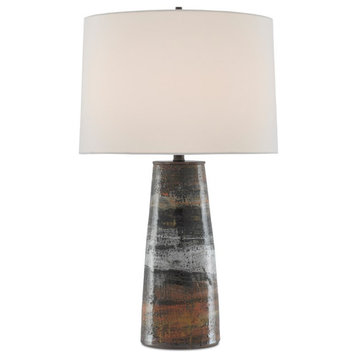 6000-0571 Zadoc Table Lamp, Terracotta and Natural and Cloud and Black