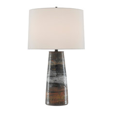 6000-0571 Zadoc Table Lamp, Terracotta and Natural and Cloud and Black