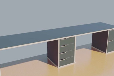 Ejemplo de despacho contemporáneo de tamaño medio con escritorio independiente