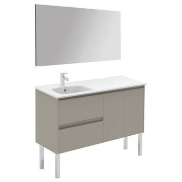 Ambra 120LF Pack 1 Freestanding Bathroom Vanity with Mirror in Matte Sand