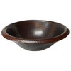 Rustic 14" Round Copper Bath, Perfect for Wine & Whiskey Barrel Sink