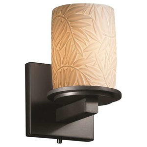 Justice Design Group Lighting FSN-8531-10-DROP-DBRZ Deco One Light Wall Sconce