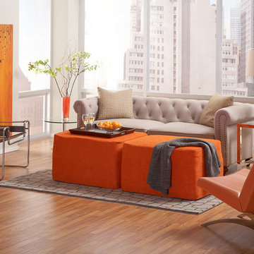 Castro Convertible Ottomans ready for entertaining.