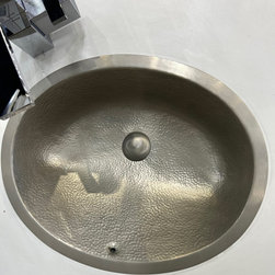 21&rdquo; x 17&rdquo; Bates Brush nickel hammered sink - Bathroom Sinks