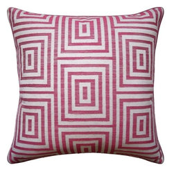 Woven Geo Cerise Pillow - Decorative Pillows
