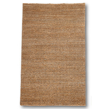 Hand Woven Brown & Silver Striped Jute Rug by Tufty Home, 2x3