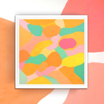 Cotton Candy Framed Canvas Tropical Abstract Wall Art