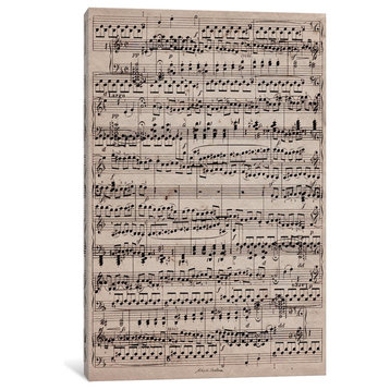 "Modern Art - Sheet Music Ode to Joy" by 5by5collective, 26x18x1.5"