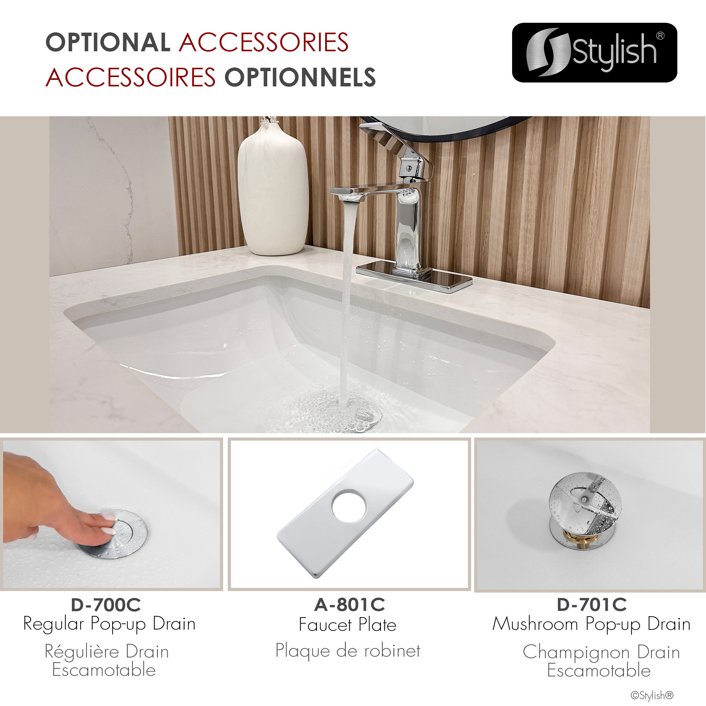 STYLISH Single Hole Bathroom Faucet, Polished Chrome