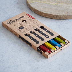 Set of 4 Coloured Wood Steak Knives - Steak Knives