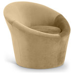 Meridian Furniture - Tristan Upholstered Chair, Camel, Velvet - Nestle into the soft embrace of the Tristan camel velvet accent chair. Its elliptical composition and plush velvet upholstery create a cozy and inviting seating experience. An ergonomic design makes it a standout piece that's both stylish and comfortable, adding a touch of sophistication to any space.