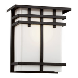 Trans Globe - Trans Globe Cityscape Square 9" Patio Light, Silver and Frosted Glass - Outdoor Wall Lights And Sconces