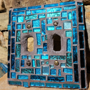 Mosaic Light switch cover plate stained glass ceramic Beach Toggle Rocker cover